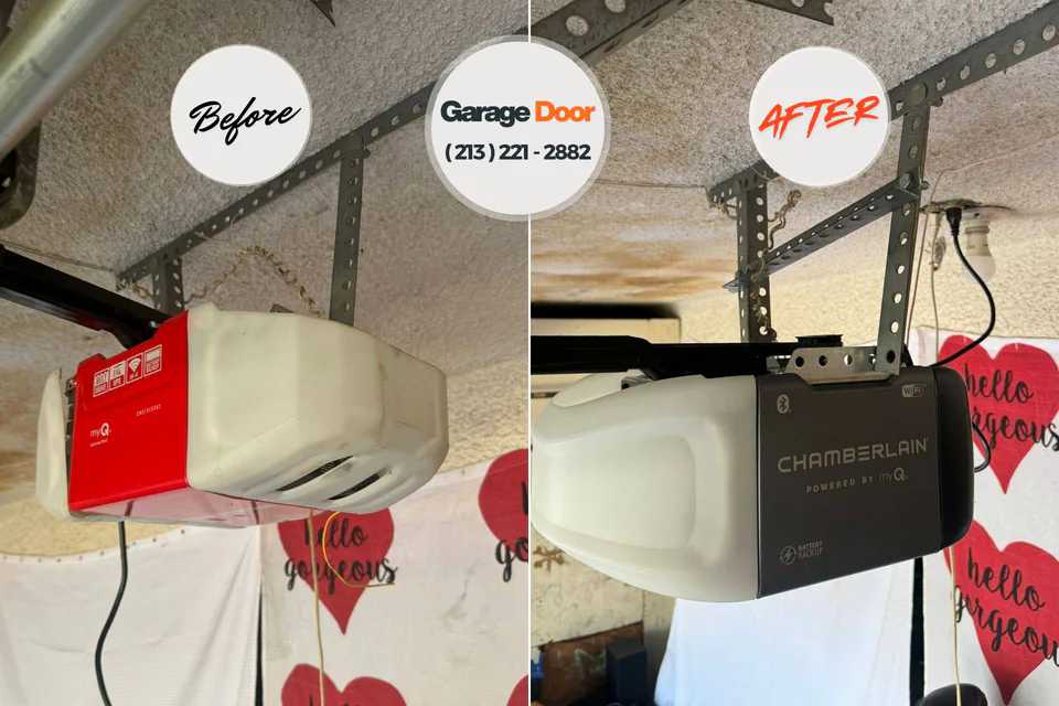 Before and after: garage door repair Niles, IL